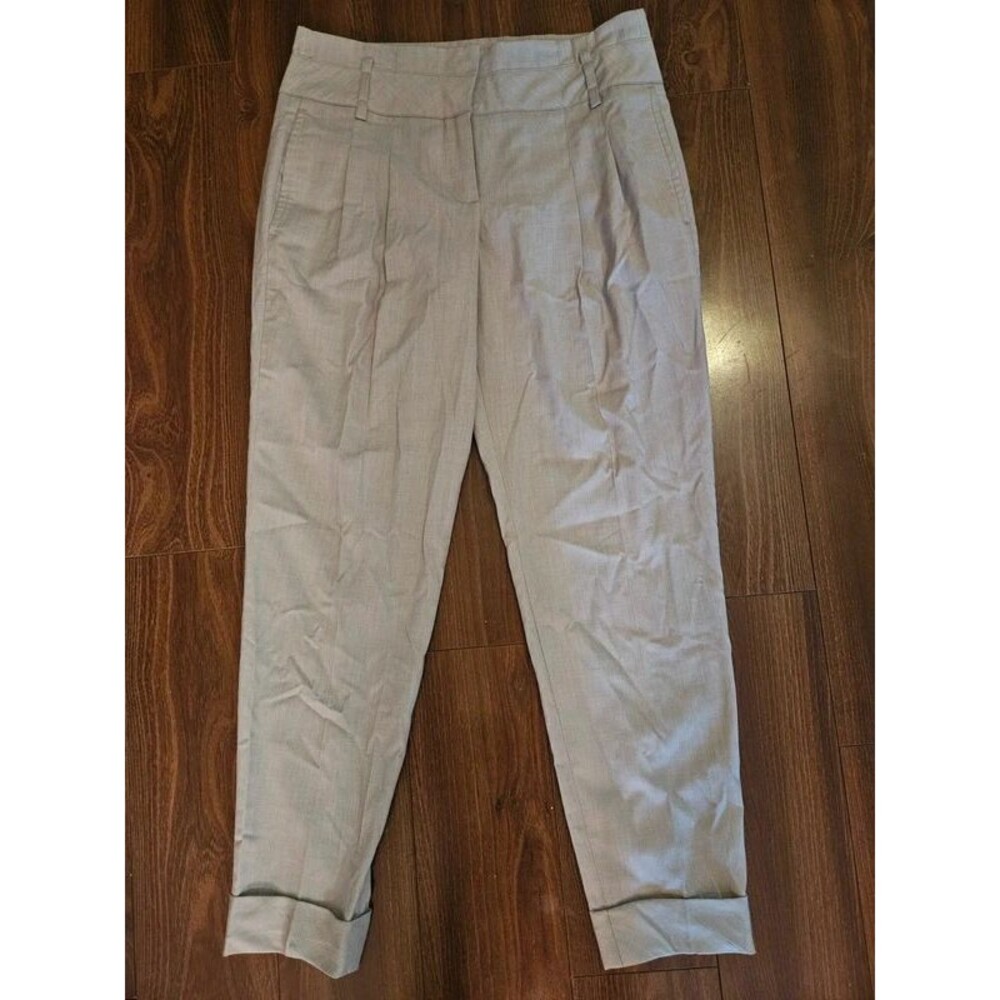 Zara Basic Grey Pleated Tailored Pants Size S